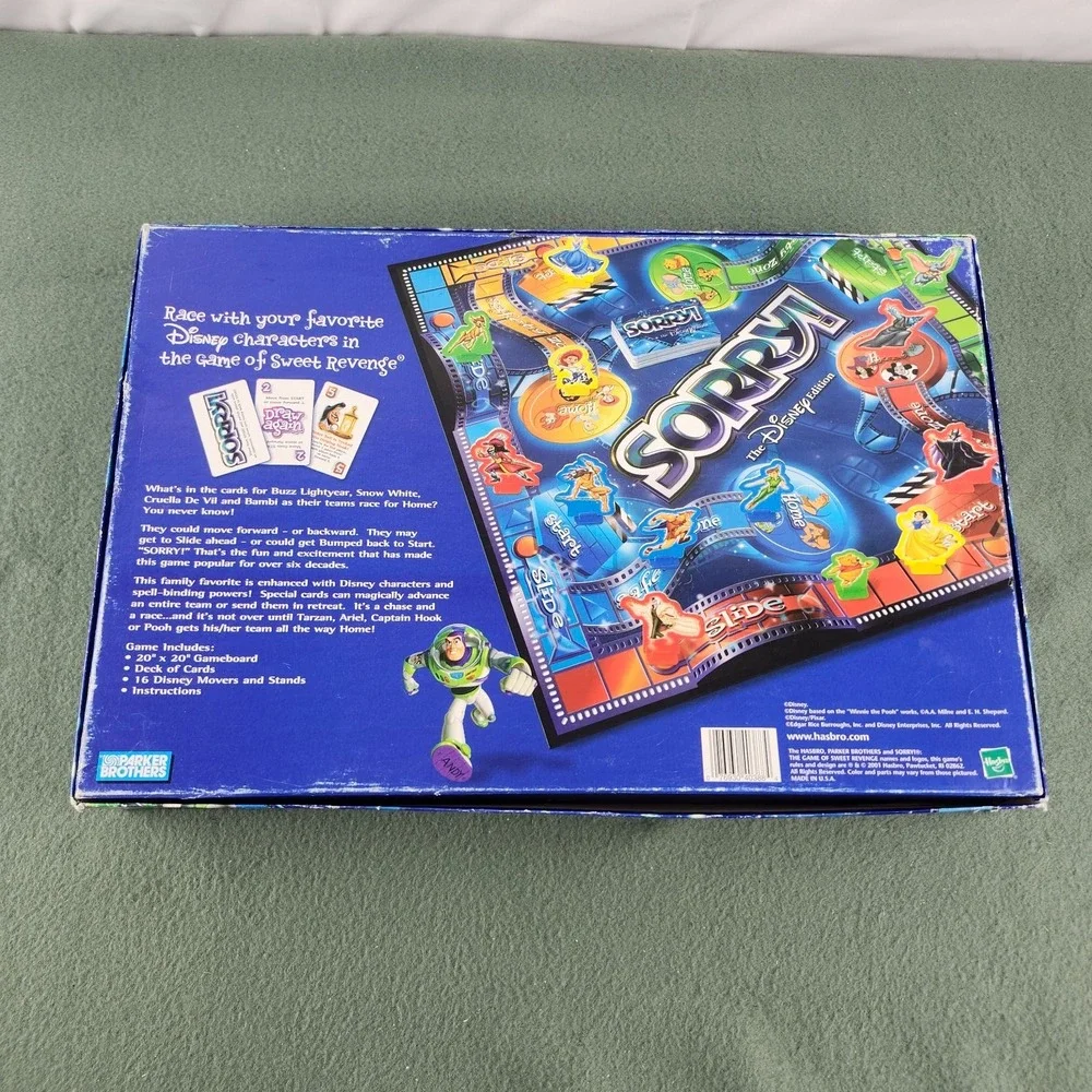 2001 Sorry! The Disney Edition Game by Parker Brothers Complete